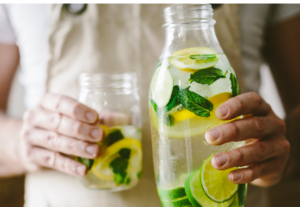 drinking detox water on the Military Diet